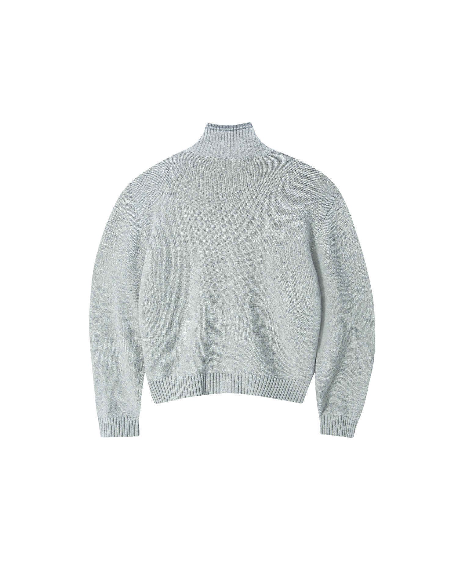 INSANE BASIC FULL ZIP-UP KNIT_OATMEAL