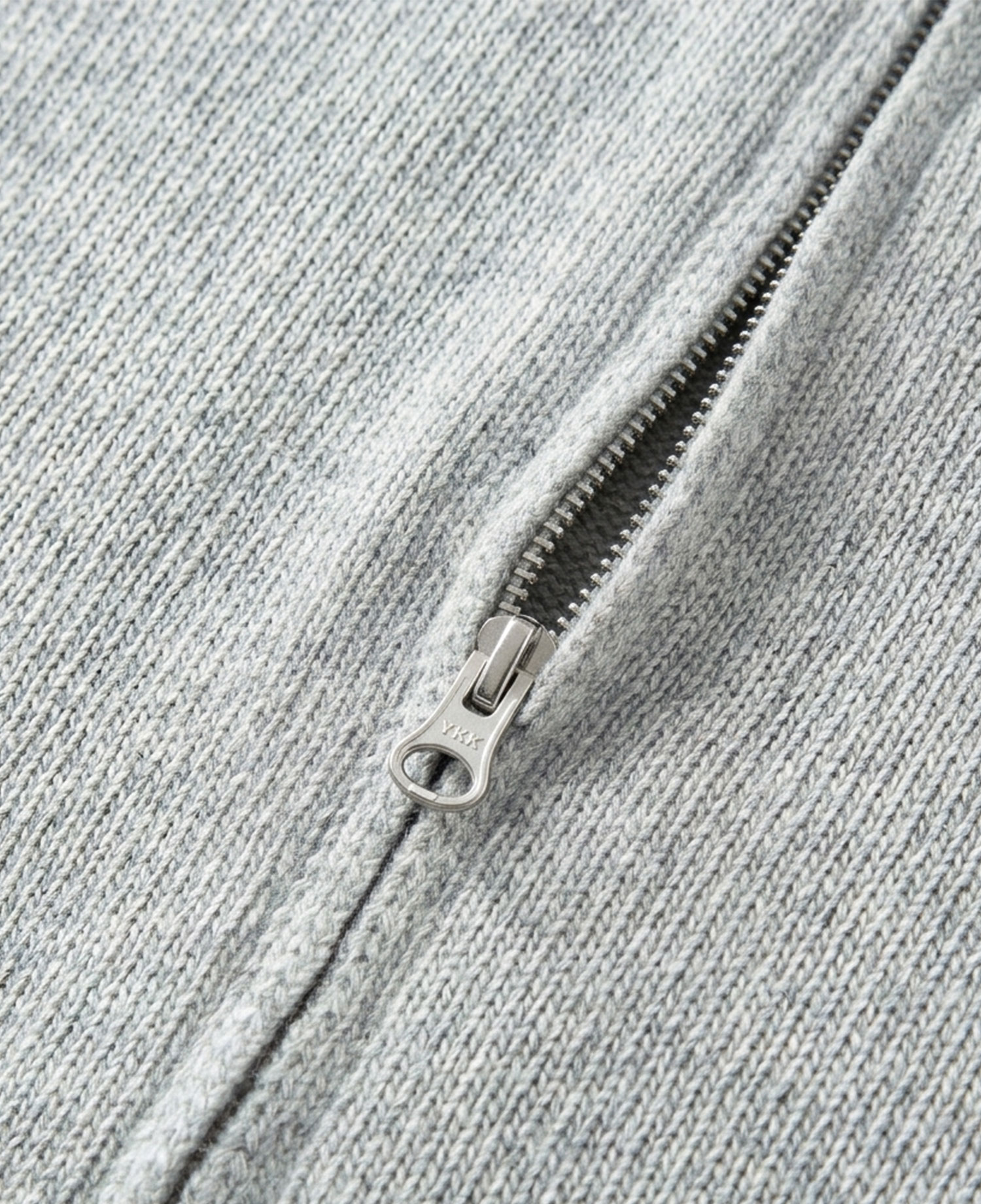 INSANE BASIC FULL ZIP-UP KNIT_OATMEAL