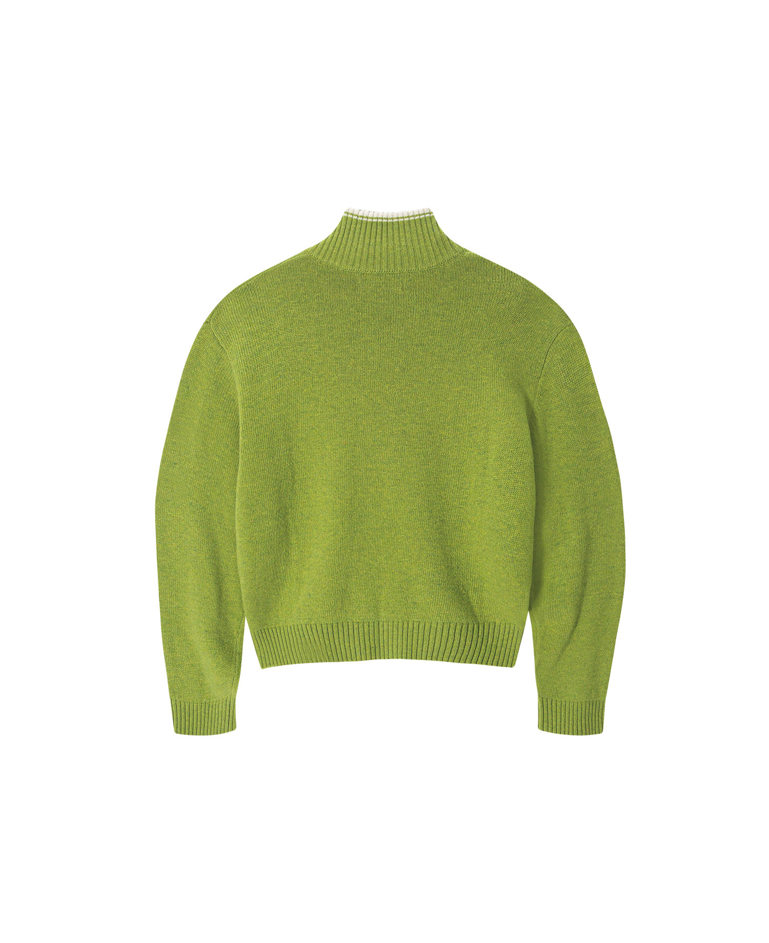 INSANE BASIC FULL ZIP-UP KNIT_GREEN