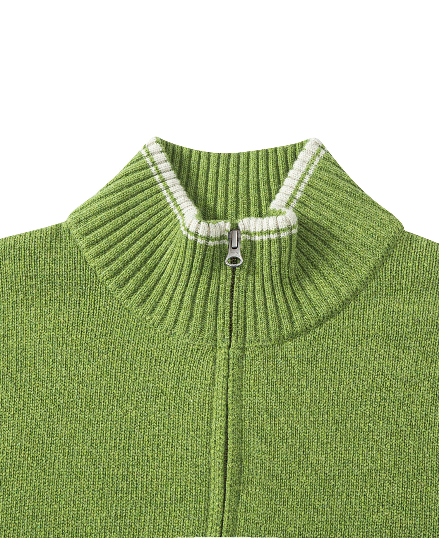 INSANE BASIC FULL ZIP-UP KNIT_GREEN
