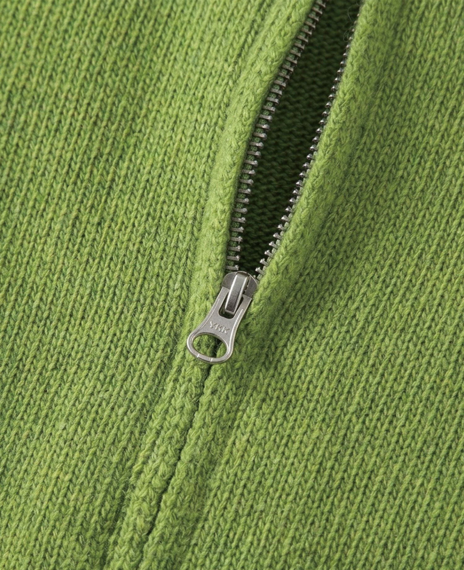 INSANE BASIC FULL ZIP-UP KNIT_GREEN