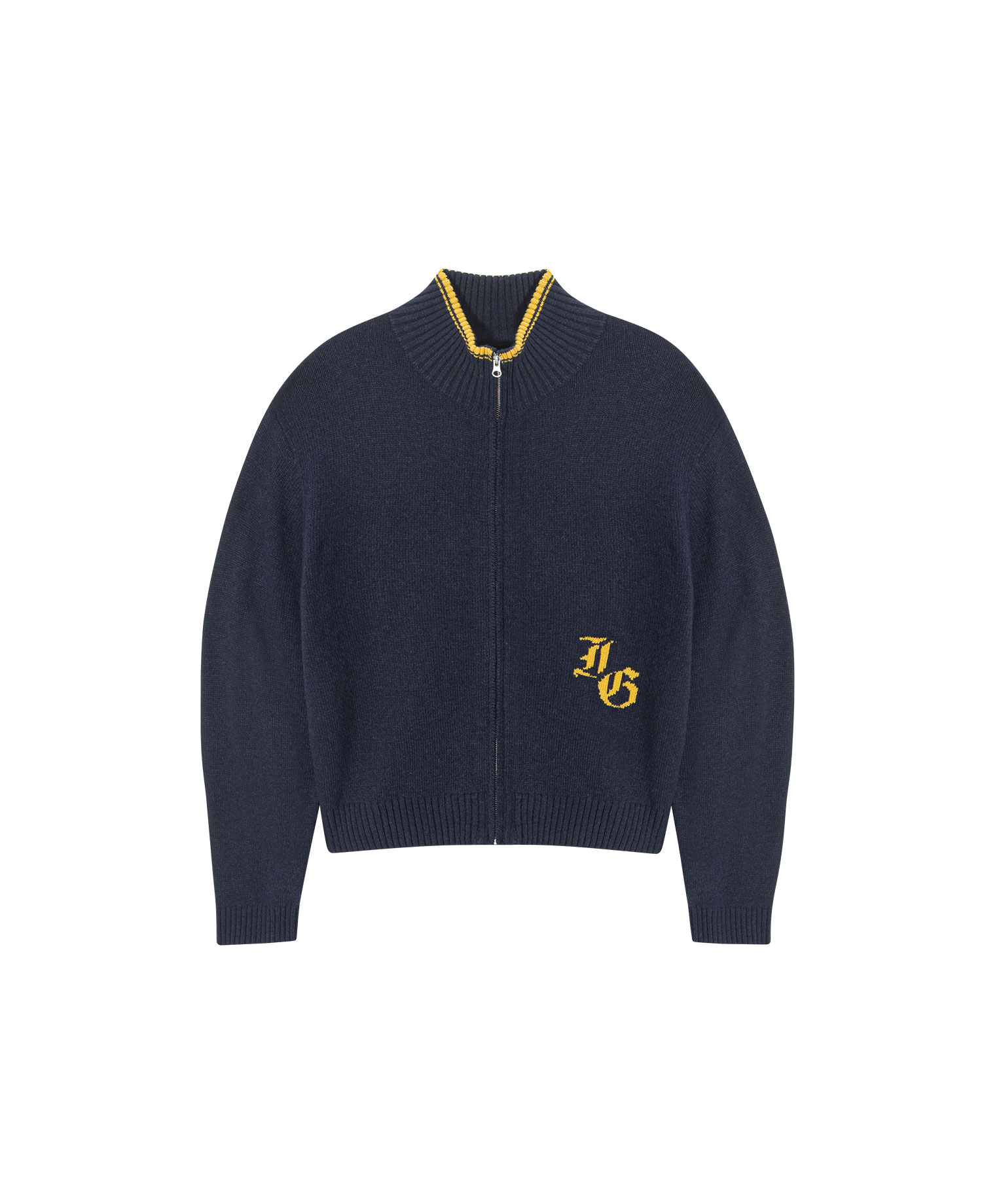 INSANE BASIC FULL ZIP-UP KNIT_NAVY