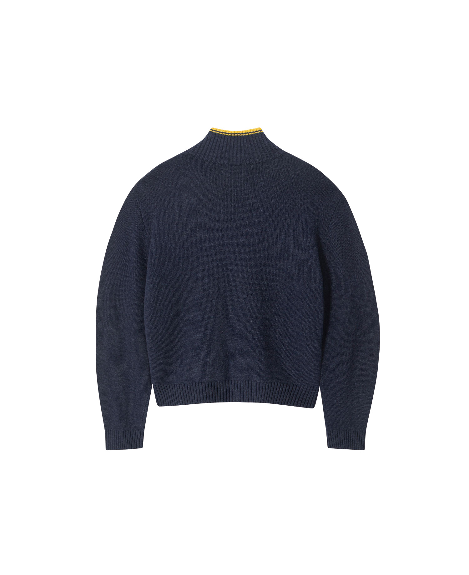 INSANE BASIC FULL ZIP-UP KNIT_NAVY