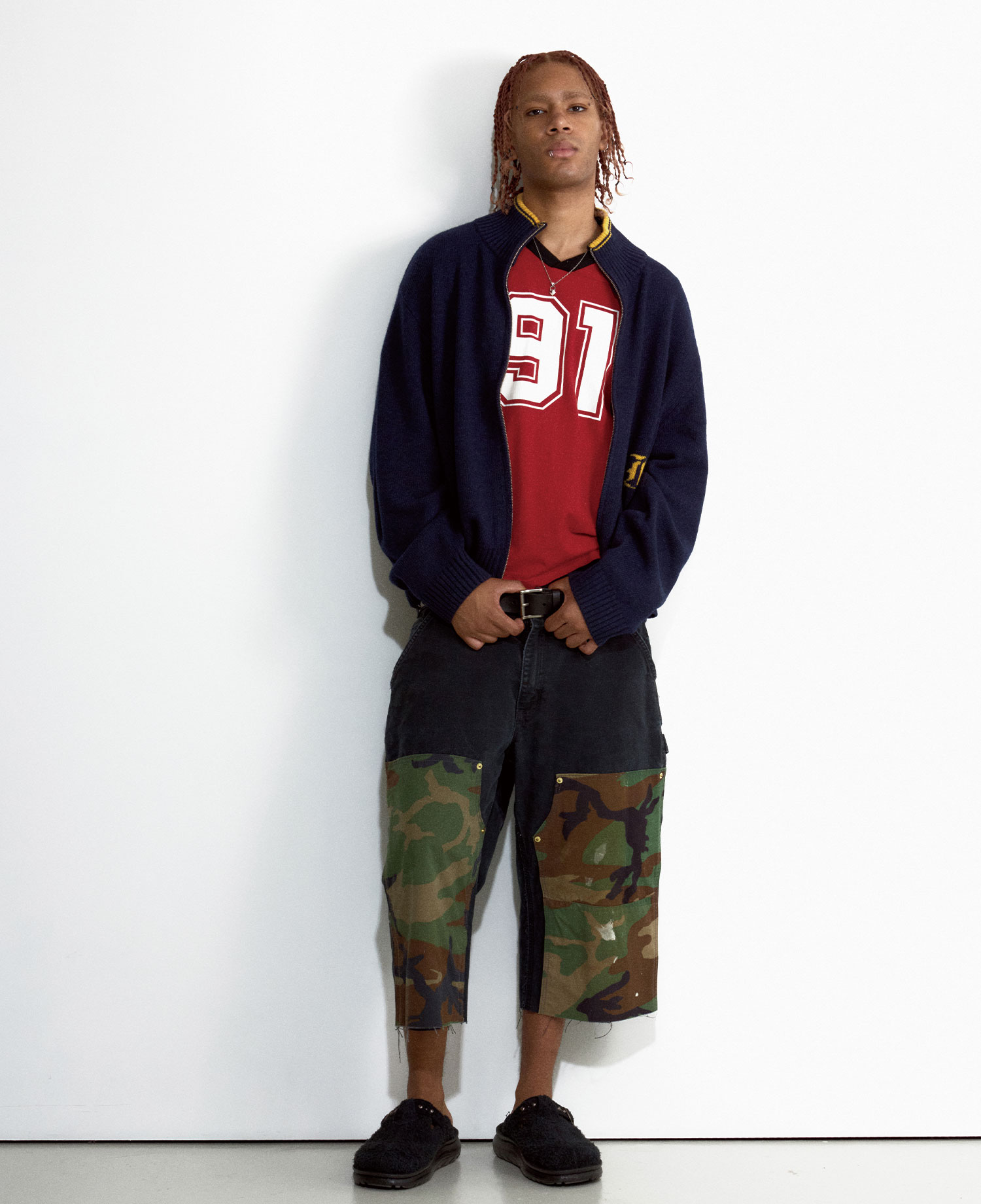 INSANE BASIC FULL ZIP-UP KNIT_NAVY