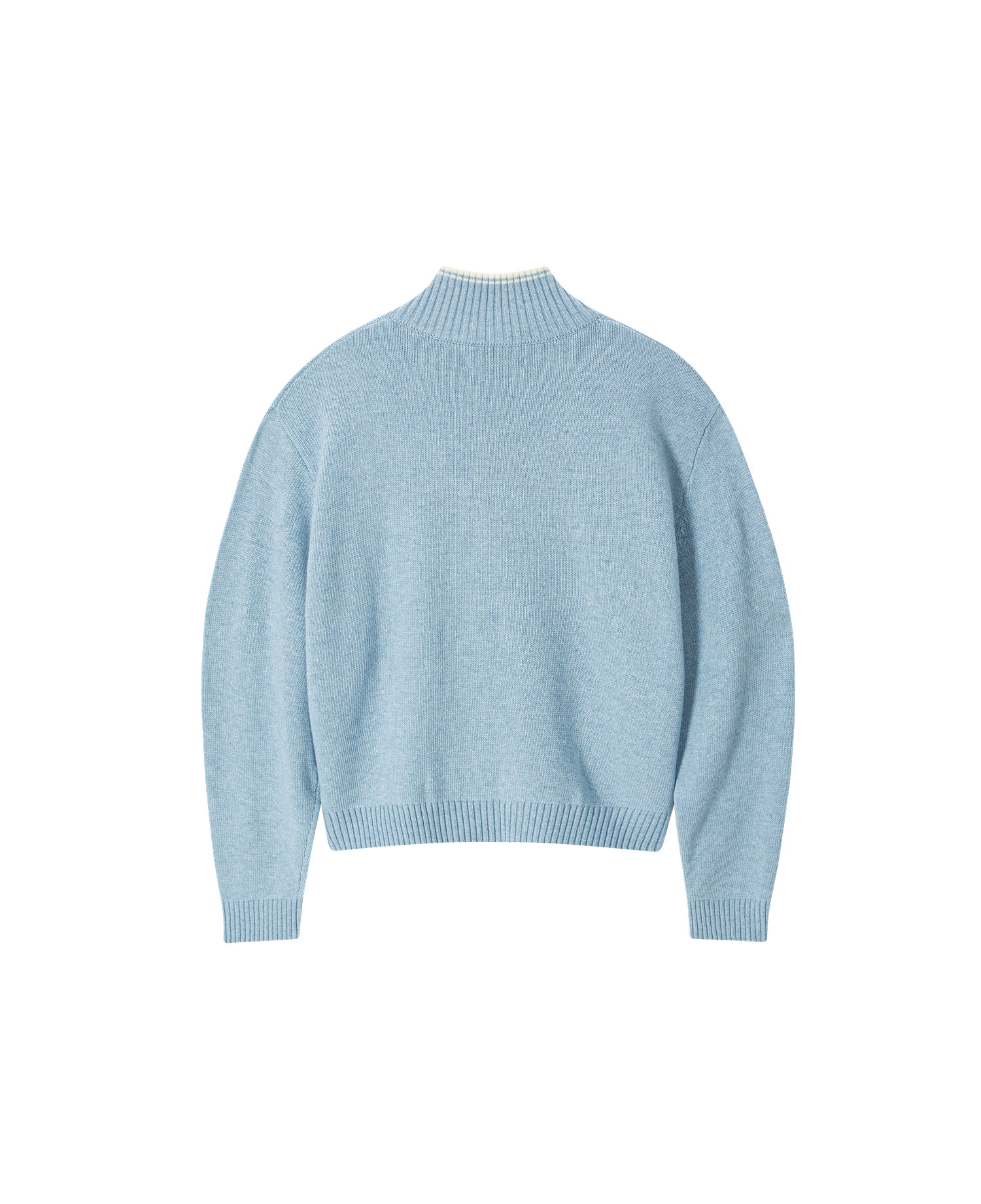 INSANE BASIC FULL ZIP-UP KNIT_LIGHT BLUE