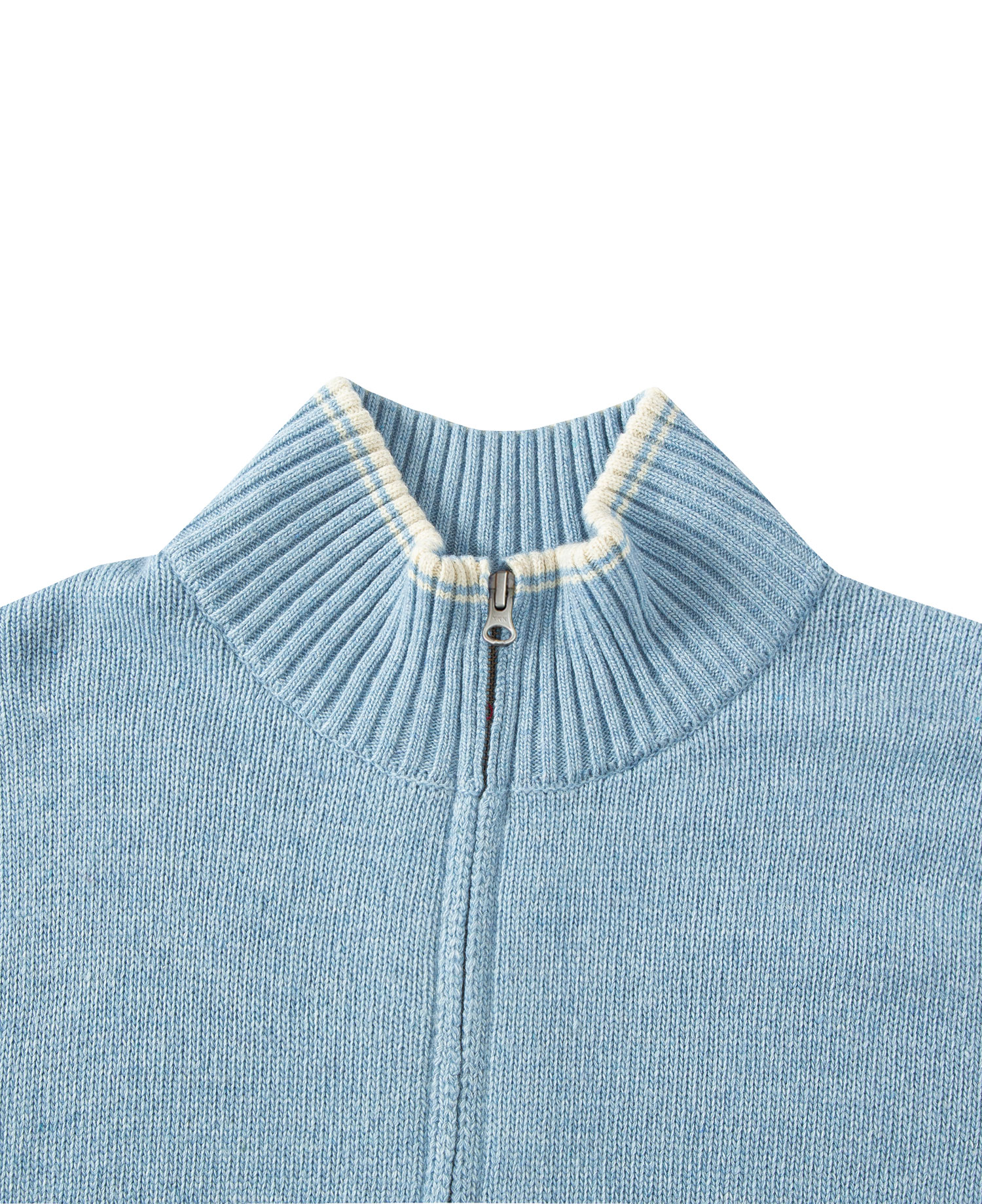 INSANE BASIC FULL ZIP-UP KNIT_LIGHT BLUE