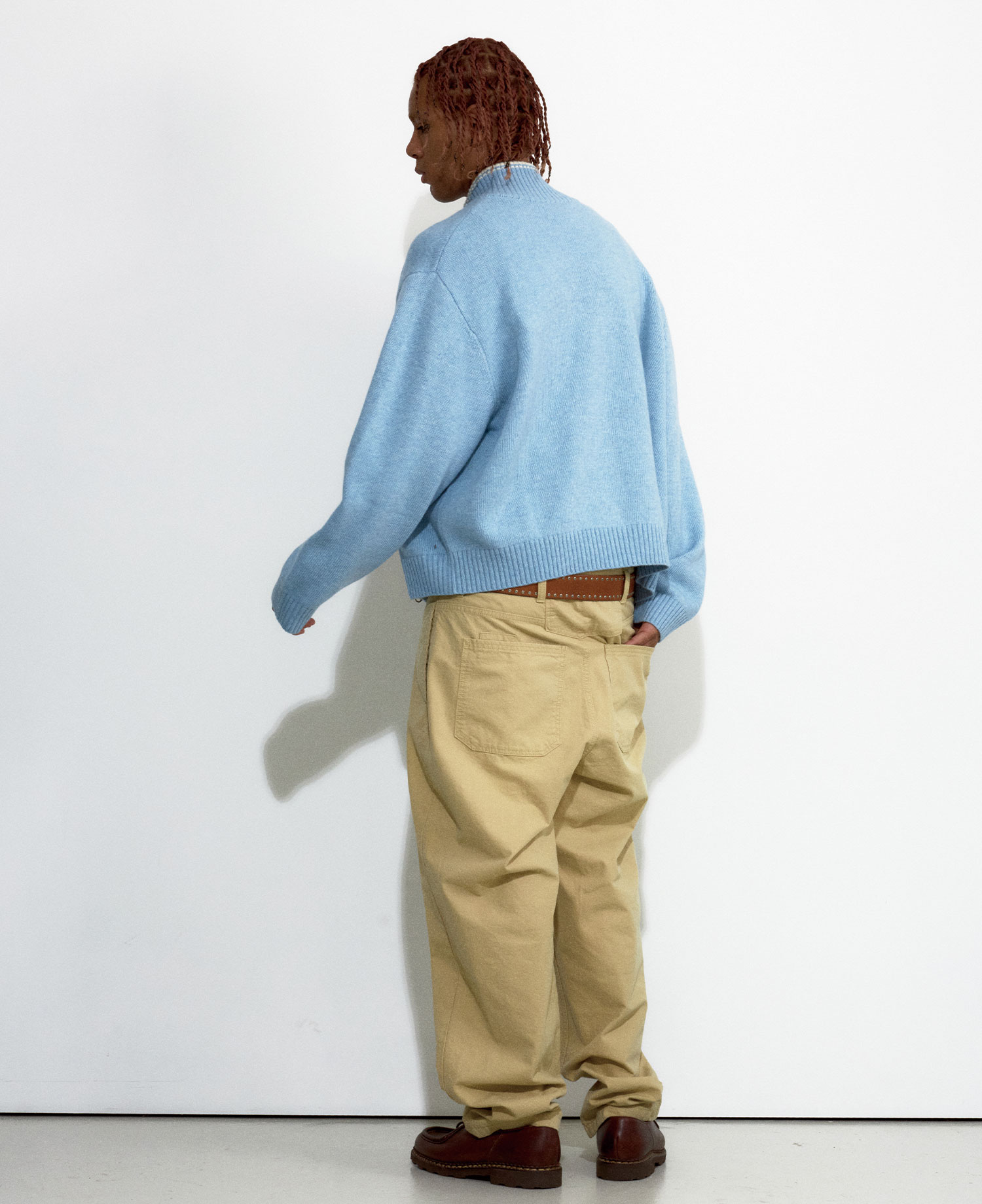 INSANE BASIC FULL ZIP-UP KNIT_LIGHT BLUE