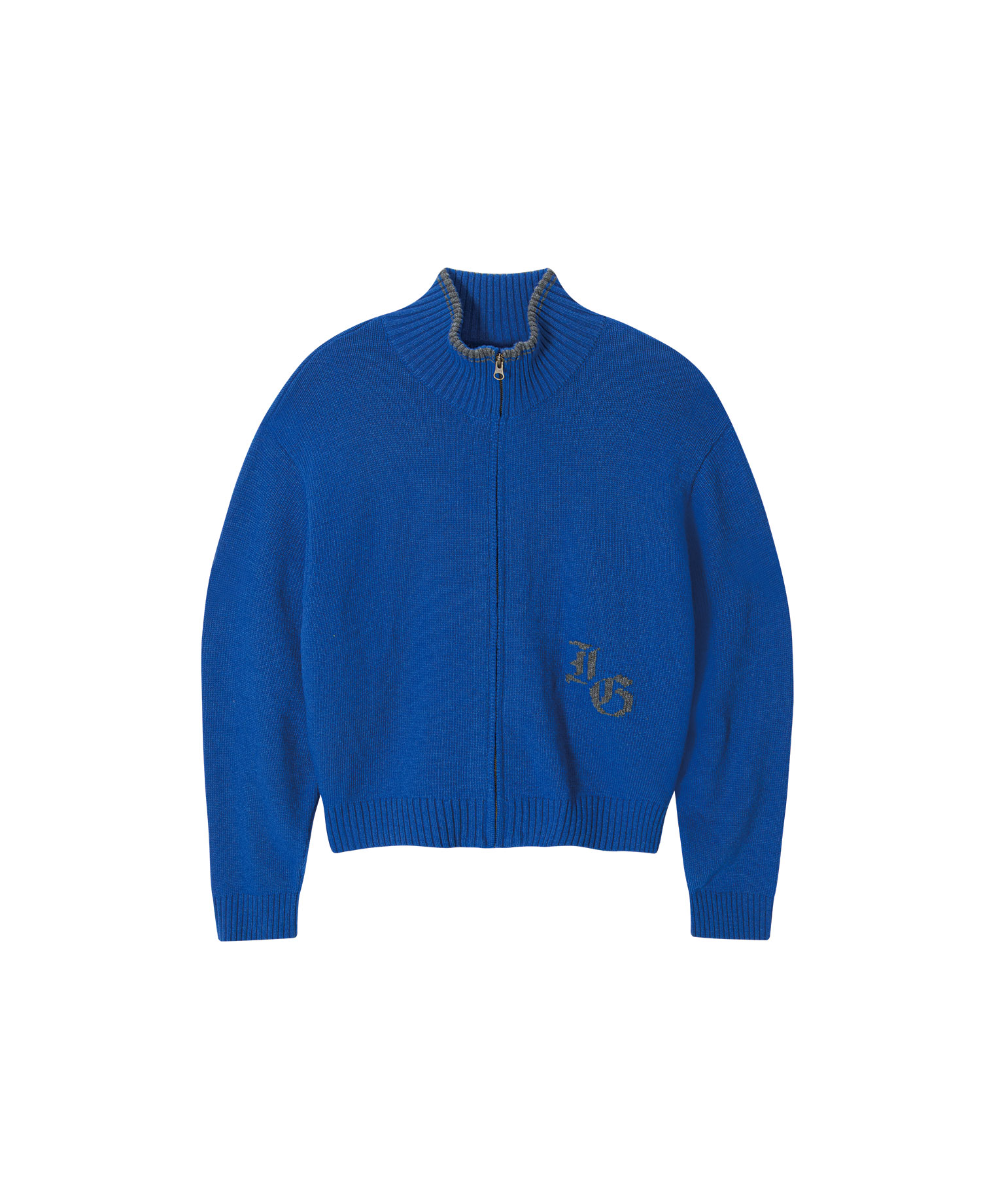 INSANE BASIC FULL ZIP-UP KNIT_BLUE