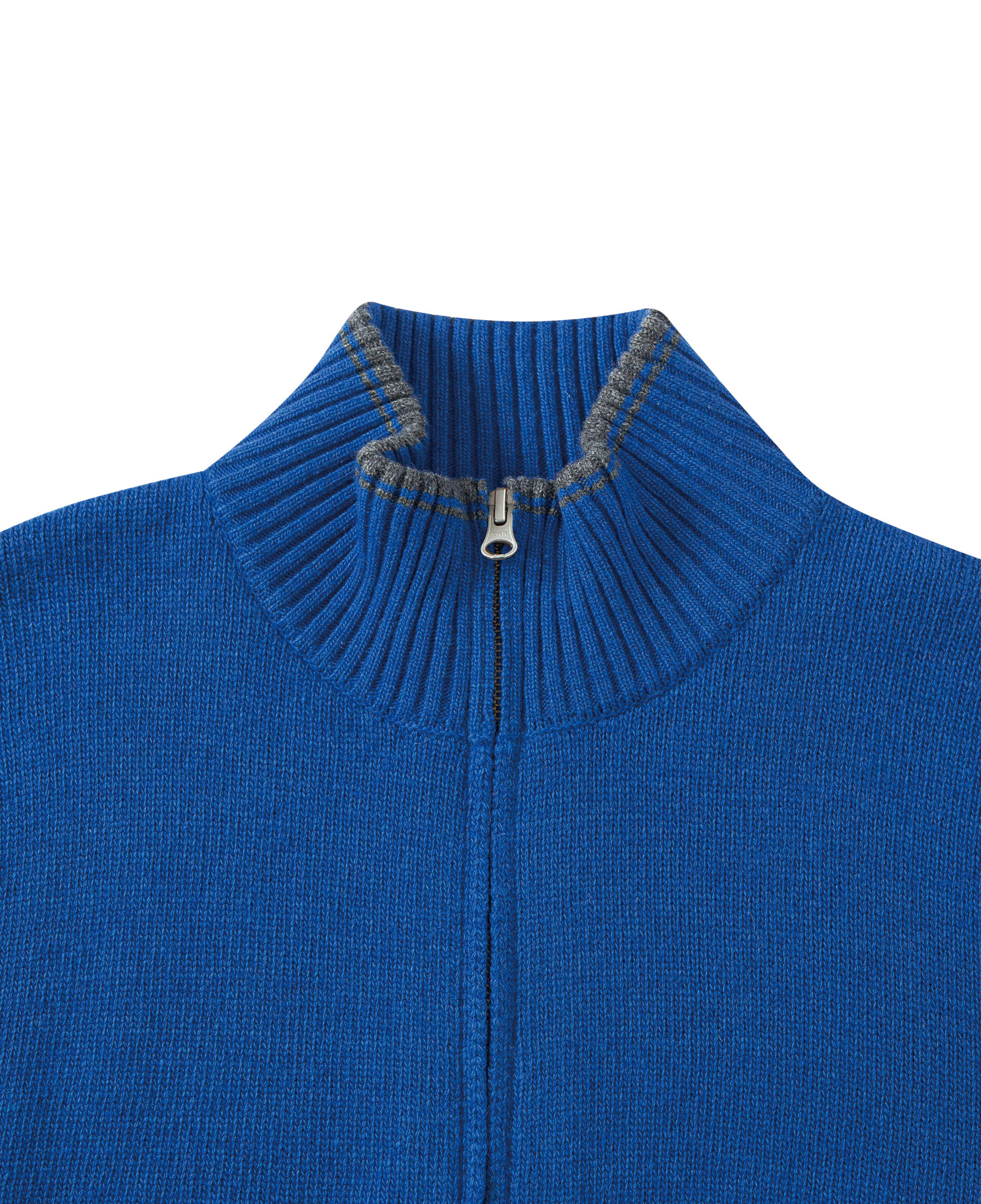 INSANE BASIC FULL ZIP-UP KNIT_BLUE