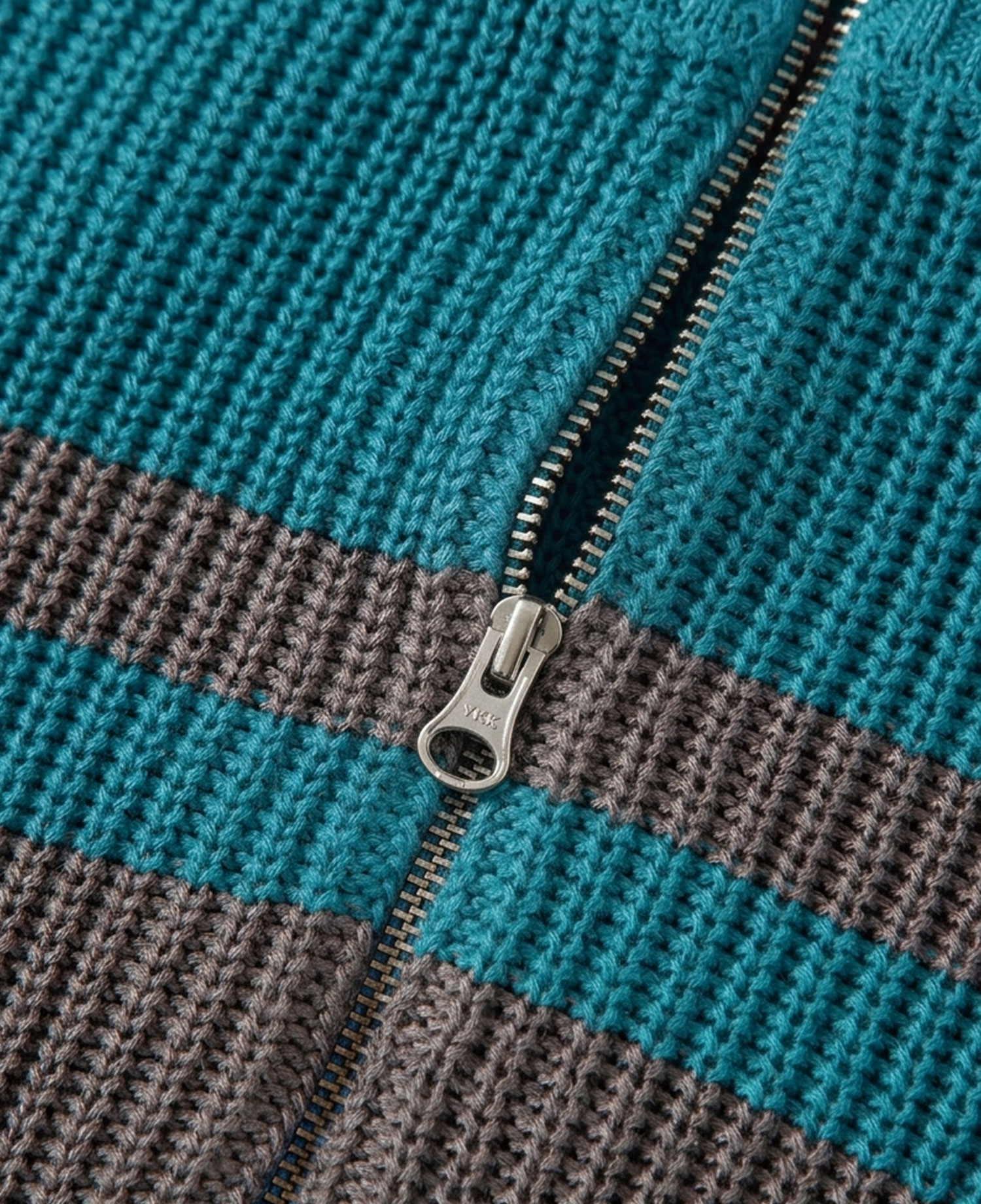 INSANE BASIC HALF ZIP-UP KNIT_TEAL