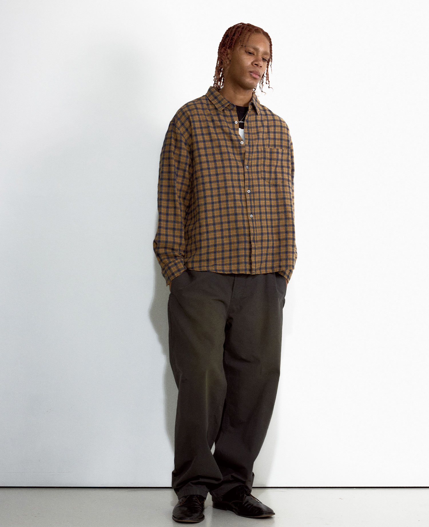 INSANE WASHED CHECK SHIRT_YELLOW