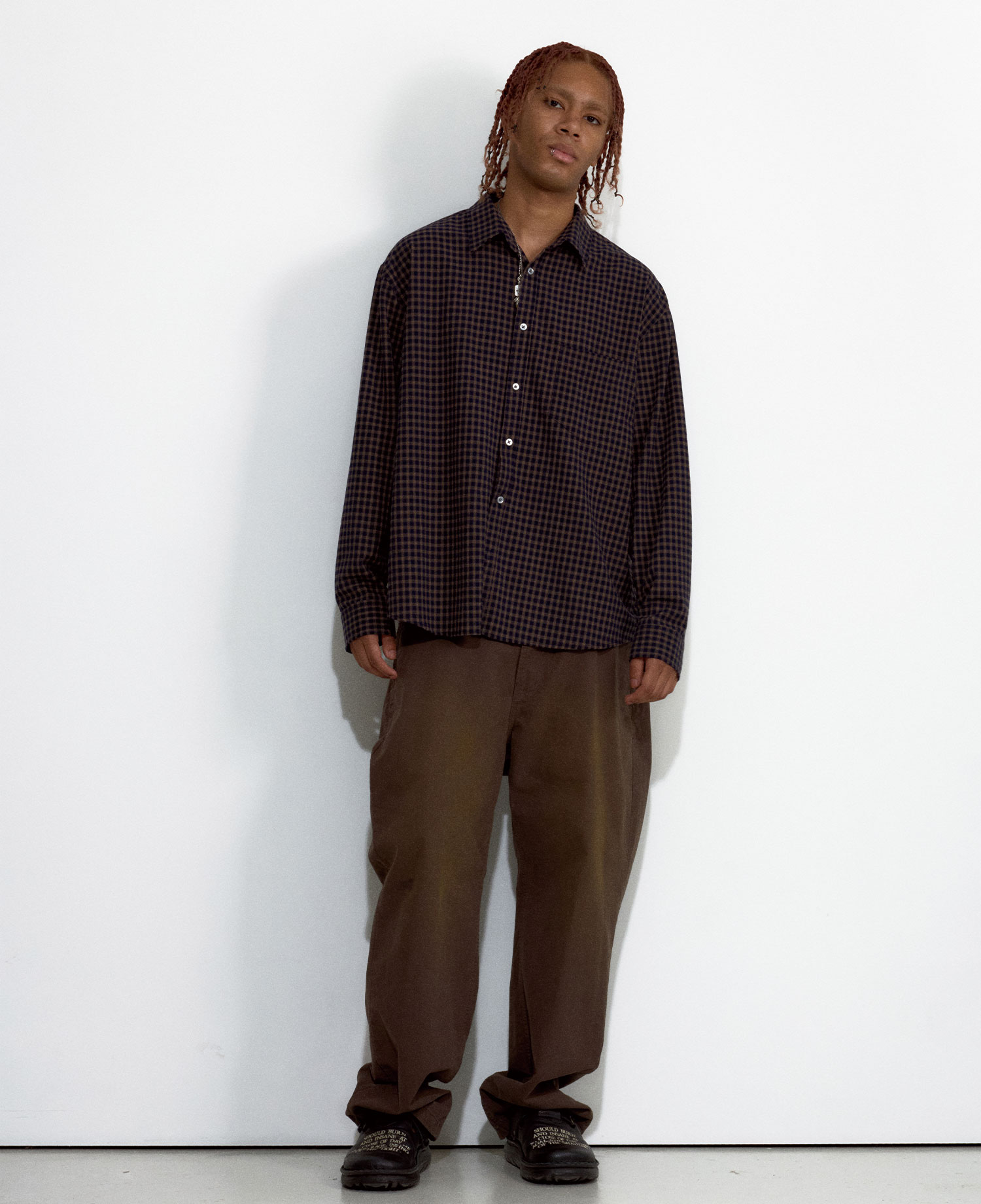 INSANE WASHED CHECK SHIRT_NAVY