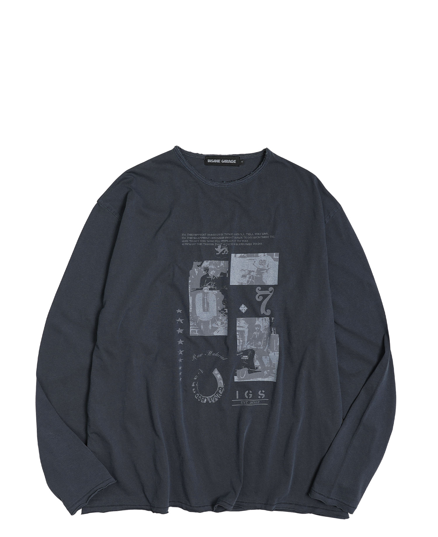INSANE RAW EDGE LONG SLV_NAVY