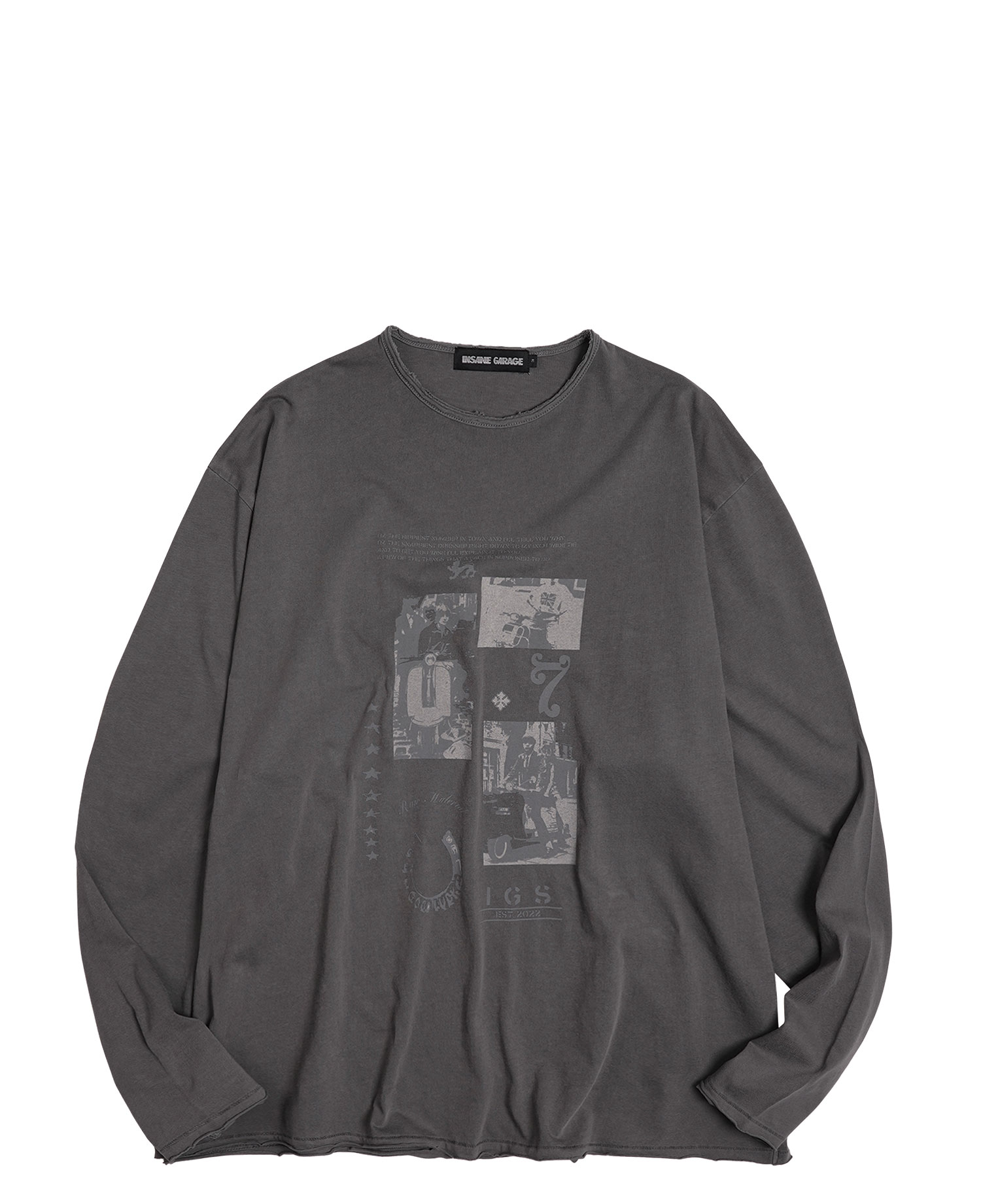 INSANE RAW EDGE LONG SLV_CHARCOAL