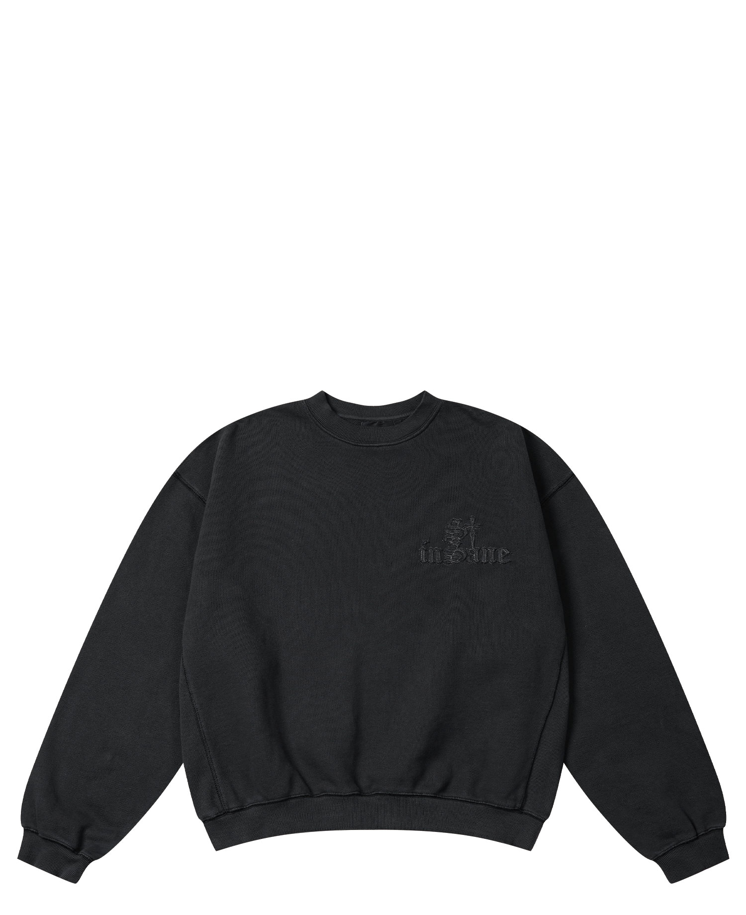 [IN5ANE 5PECIAL DAY] INSANE APPLIQU&Eacute; SWEAT SHIRT_BLACK