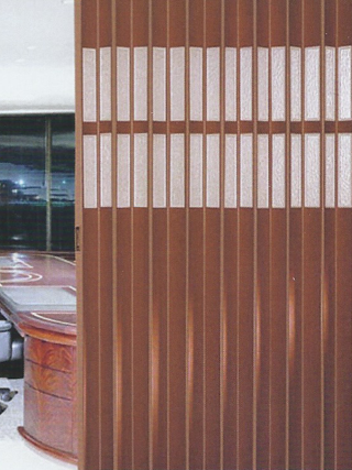 유리 홀딩도어(85mm)-양겹 2단창/ 체리580