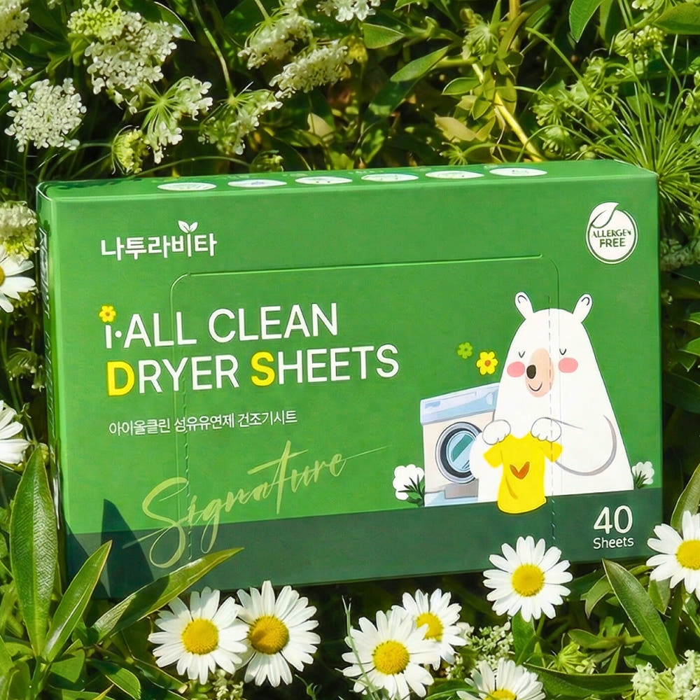 [NEW]아이올클린 아기 신생아 건조기시트 -40매입 유아 유연제 알러젠프리