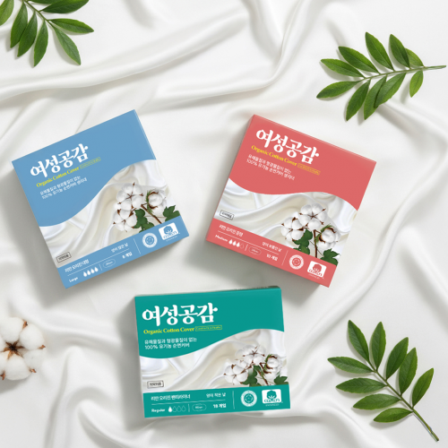 여성공감 100% 유기농 순면커버 생리대 1팩 국내 생산-팬티라이너 / 중형 / 대형