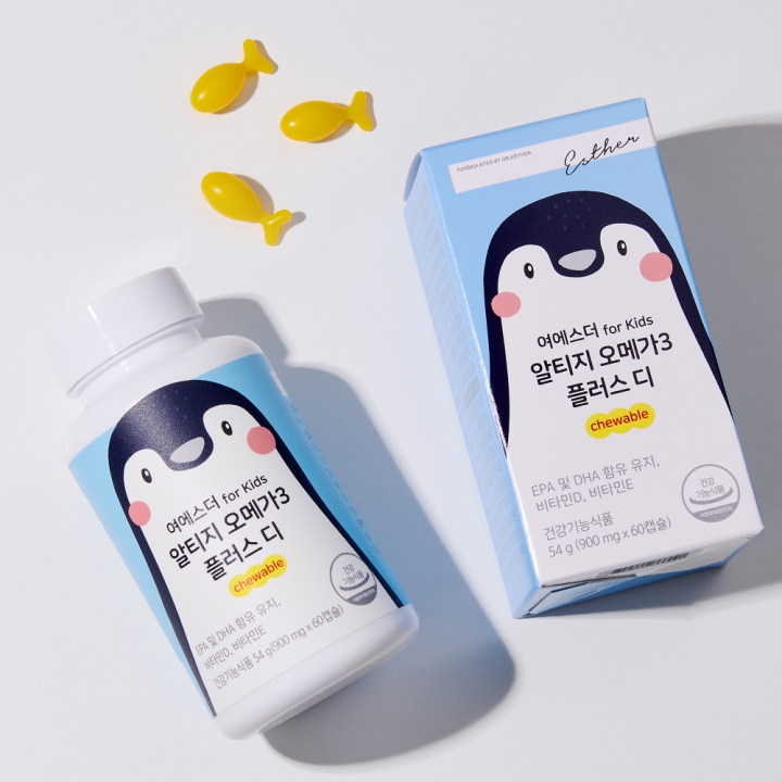 [오늘만특가] 여에스더 for Kids 알티지 오메가3 플러스 디 chewable