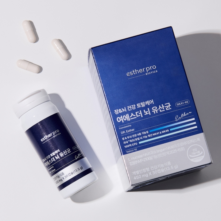 여에스더 뇌 유산균 (국내최초* 장-뇌 유산균 NK 41&NK 46)