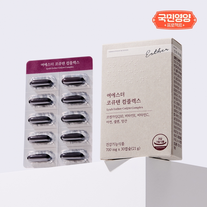 [국민영양] 여에스더 코큐텐 컴플렉스 (높은 혈압 감소&middot;항산화 기능성 코엔자임Q10)