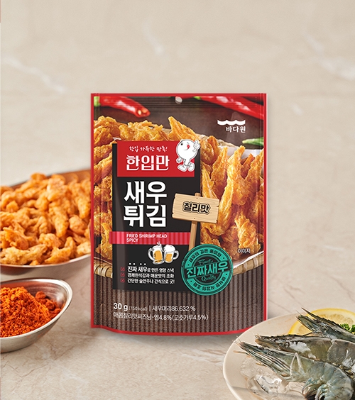 바다원 한입만 새우튀김 칠리맛 30gx4봉