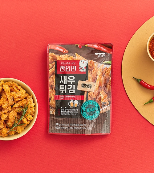 바다원 한입만 새우튀김 칠리맛 30gx4봉