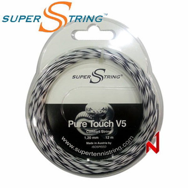 슈퍼스트링 테니스 스트링 퓨어 터치 V5 1.20mm/12m 블랙/화이트 10개 주문시+1개 (총11개)