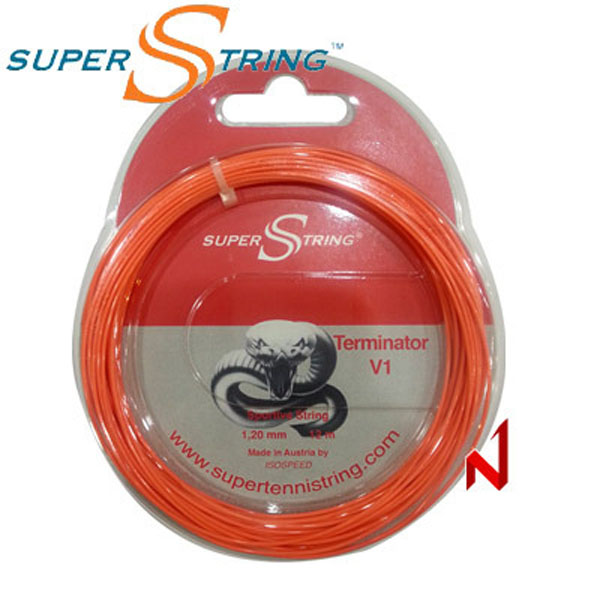 슈퍼스트링 테니스 스트링 V1 터미네이터 1.20mm/12m형광 오렌지 10개 주문시+1개 (총11개)