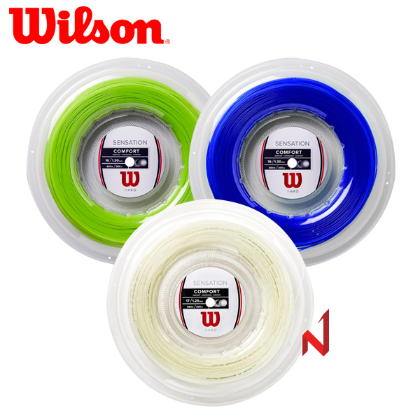 윌슨 테니스스트링 센세이션 16/17 1.30/1.25mm WRZ911000/WRZ911100/WR830910116/WR830180116 200M 3색상 원형