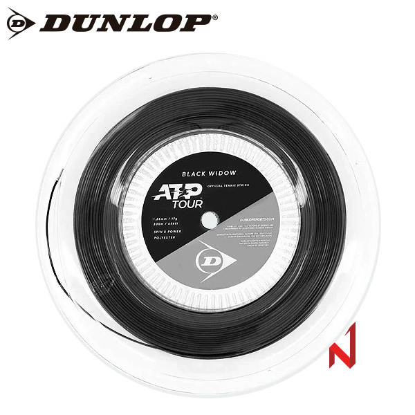 던롭 테니스스트링 블랙 위도우 17/18G 1.26/1.21mm 200M BK 7각