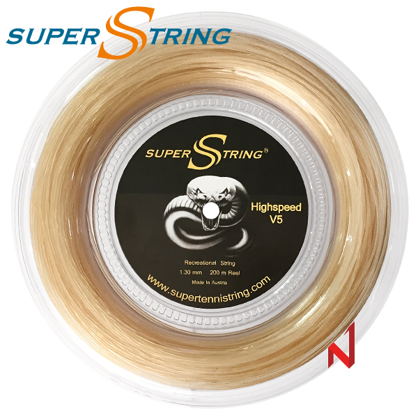 슈퍼스트링 테니스스트링 하이스피드 V5 인조쉽 1.20/1.25/1.30mm 200M 내추럴