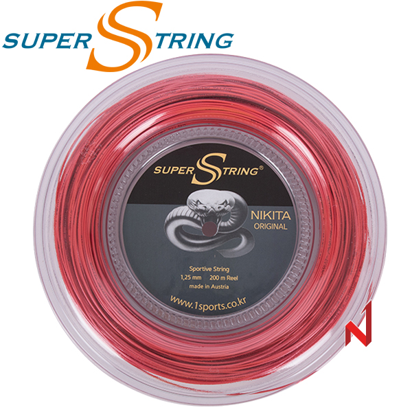 슈퍼스트링 테니스스트링 니키타 오리지날 1.20/1.25mm 200M레드