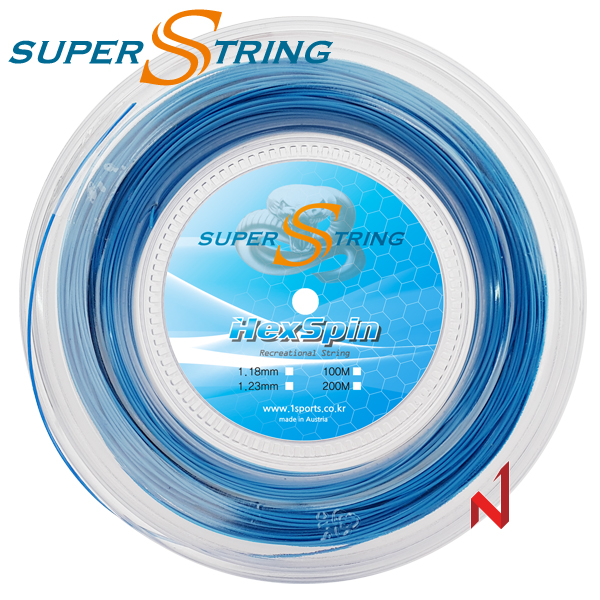슈퍼스트링 테니스스트링 헥스핀 1.18/1.23mm 200M 블루