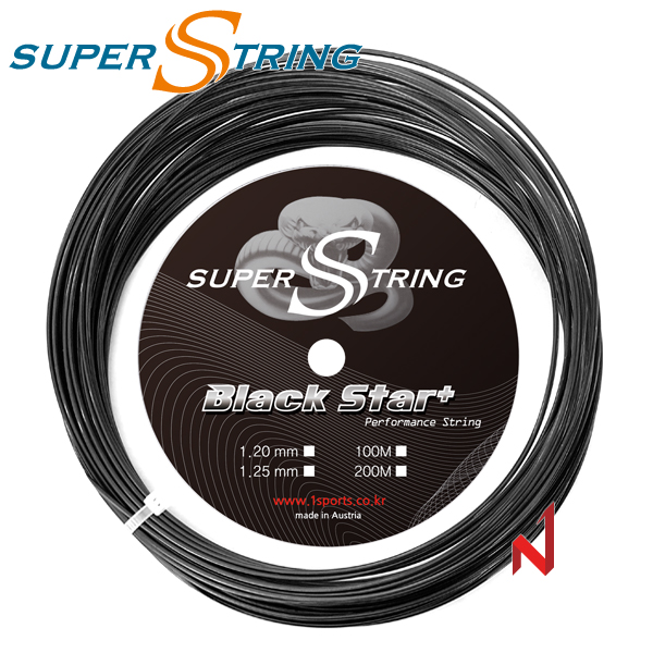 슈퍼스트링 테니스스트링 블랙 스타 플러스 1.20mm/1.25mm 12M