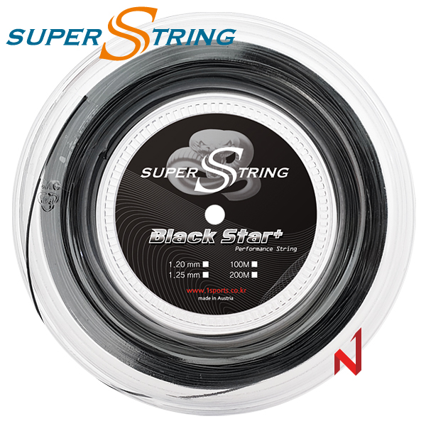슈퍼스트링 테니스스트링 블랙 스타 플러스 1.20/1.25mm 200M