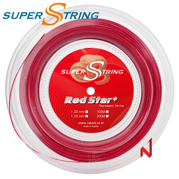 슈퍼스트링 테니스스트링 레드 스타 플러스 1.20/1.25mm 200M
