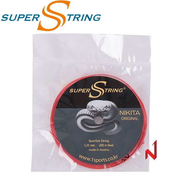 슈퍼스트링 테니스스트링 니키타 오리지날 1.20/1.25mm 12M 레드