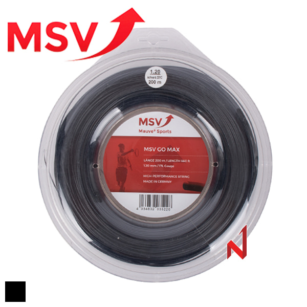 MSV 테니스스트링 고 맥스 1.20mm [200m] BK