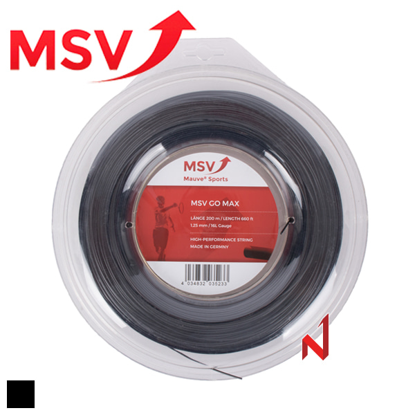 MSV 테니스스트링 고 맥스 1.25mm [200m] BK