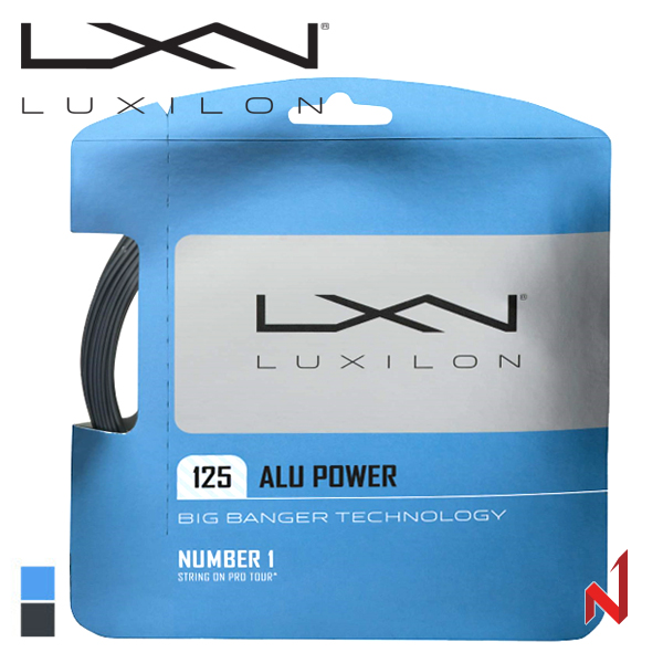 럭실론 테니스스트링 알루파워 1.25mm WRZ995100 12.2M SI/BL 원형