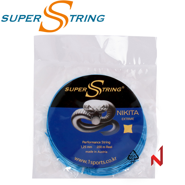 슈퍼스트링 테니스스트링 니키타 익스트림 각줄 1.20/1.25mm 12M 블루 (사각줄)