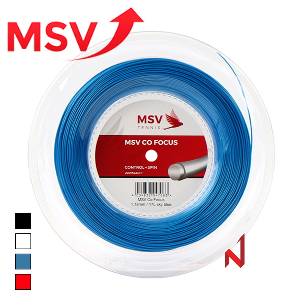 MSV 테니스스트링 코 포커스 1.18/1.23mm 200M 원형 4색상