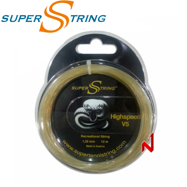 슈퍼스트링 테니스스트링 하이스피드 V5 1.20/1.25/1.30mm 12M 네츄럴