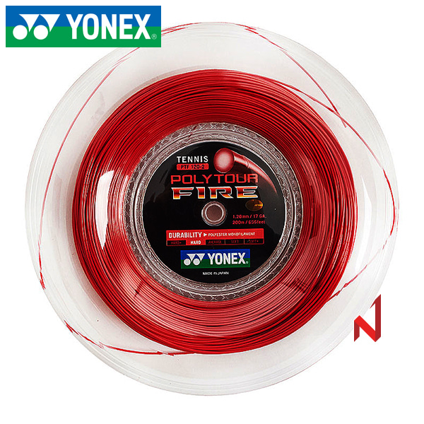 요넥스 테니스스트링 폴리투어 파이어 PTGF 120/125 200M RD 원형