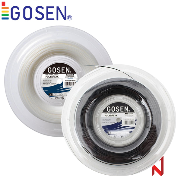 고센 테니스스트링 폴리 브레이크 17 1.24mm TS1612 200M WH/BK