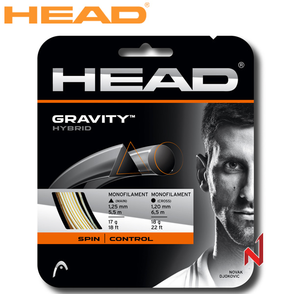 헤드 테니스스트링 그라비티 하이브리드 281124 GR/WH
