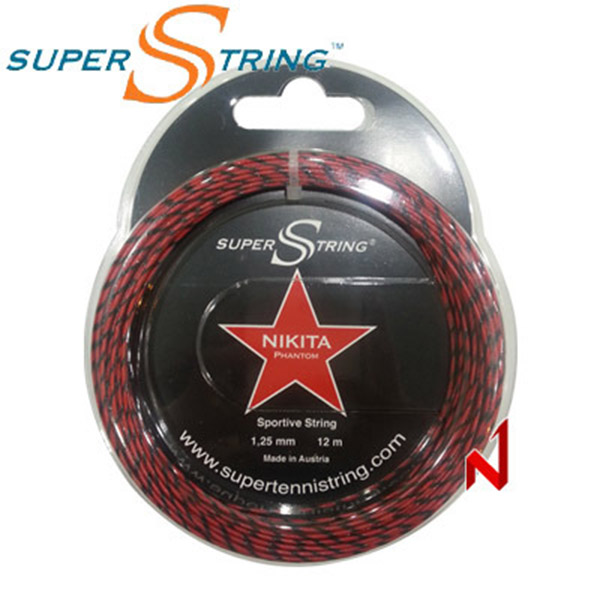 슈퍼스트링 테니스스트링 니키타 팬텀 1.25mm 12M 레드블랙