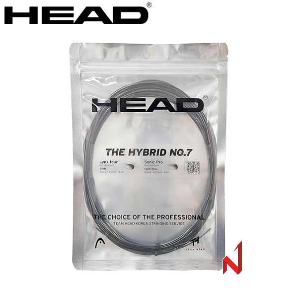 헤드 테니스스트링 팀헤드 하이브리드 No.7 1.25mm 12M BK