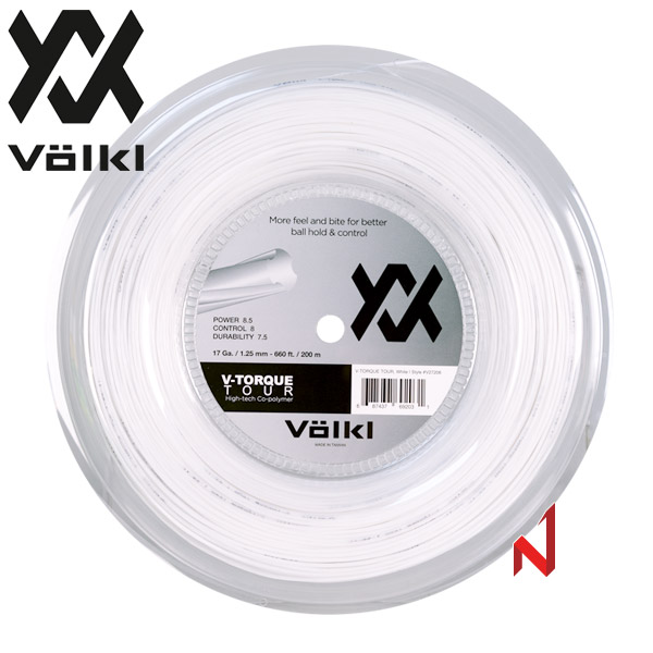뵐클 테니스스트링 브이토크 투어 (V-TORQUE TOUR) 1.20mm/1.25mm 200M WH